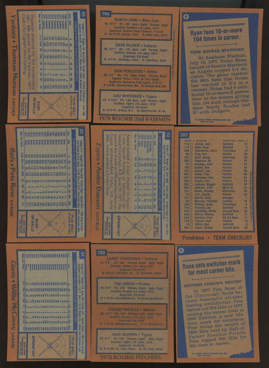 1978 Topps Baseball Complete Set (726) NM/MT