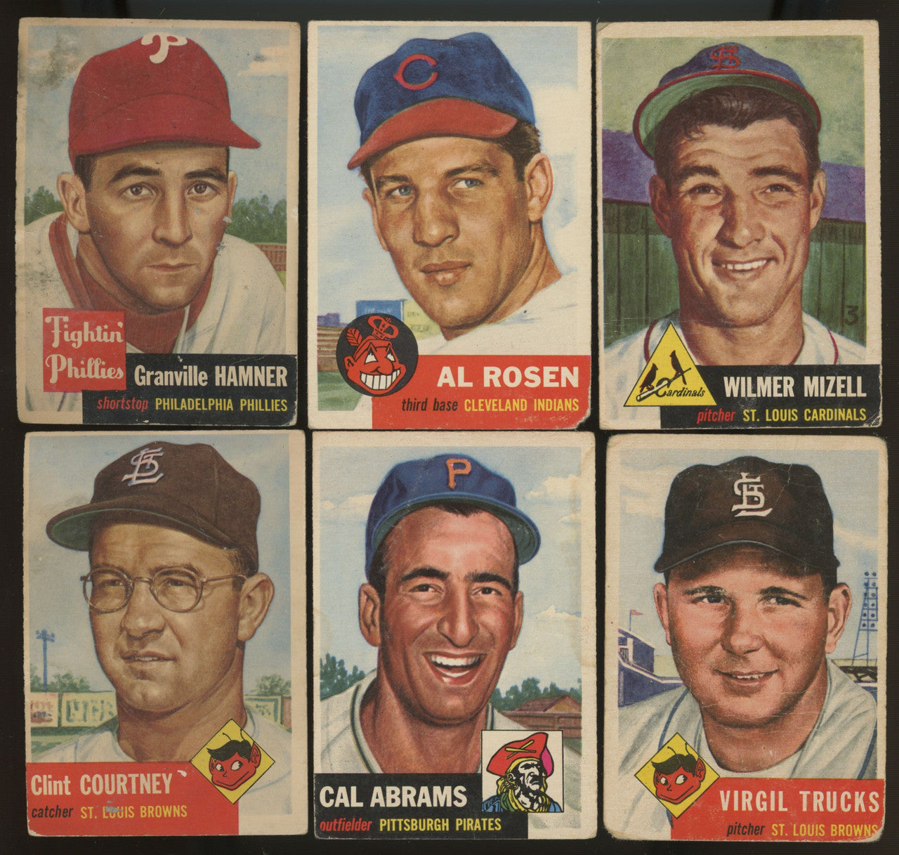 1953 Topps Baseball Lot Of 24 Low Grade Podres Loes Black
