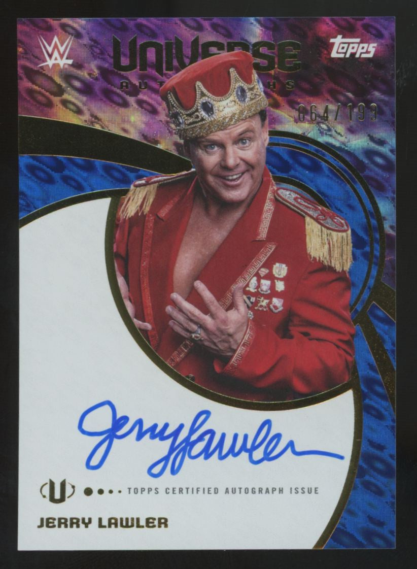 2025 Topps WWE Universe Jerry Lawler Blue Pulse Auto /199 #UNA-JLA