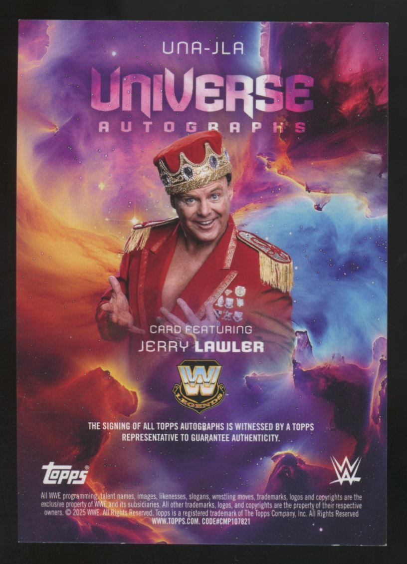 2025 Topps WWE Universe Jerry Lawler Blue Pulse Auto /199 #UNA-JLA