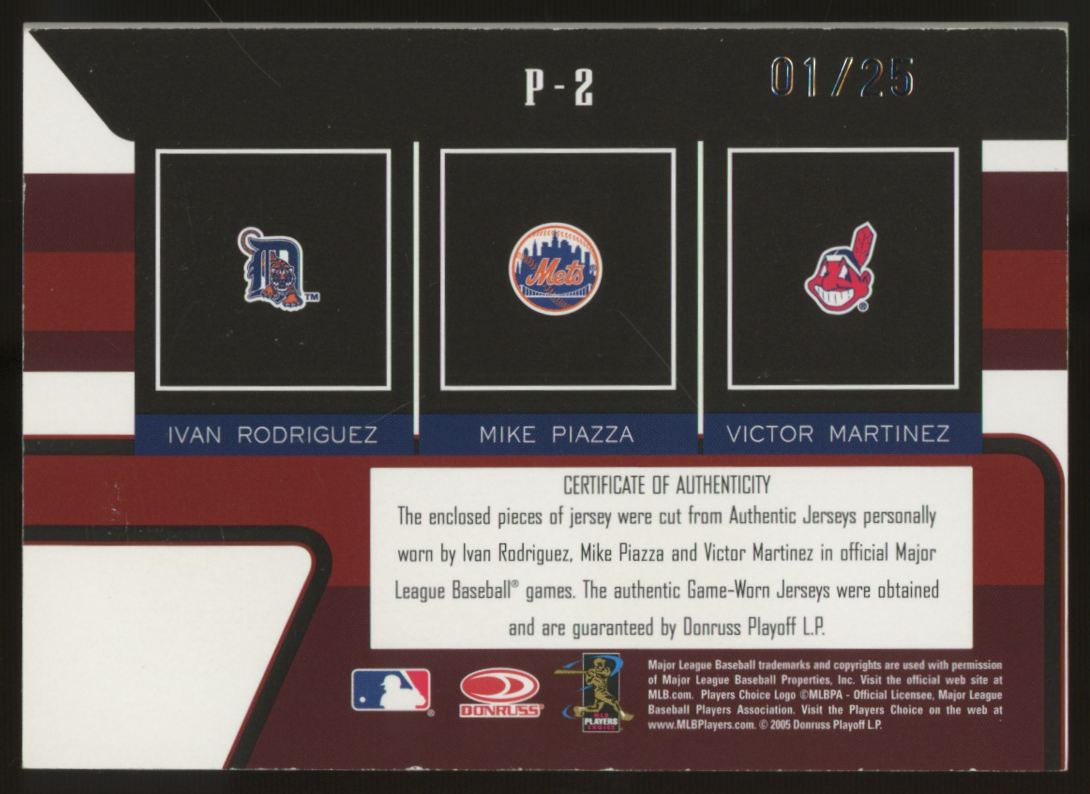 2005 Zenith M. Piazza Rodriguez Martinez Catcher Position Triple Patch /25 #P-2