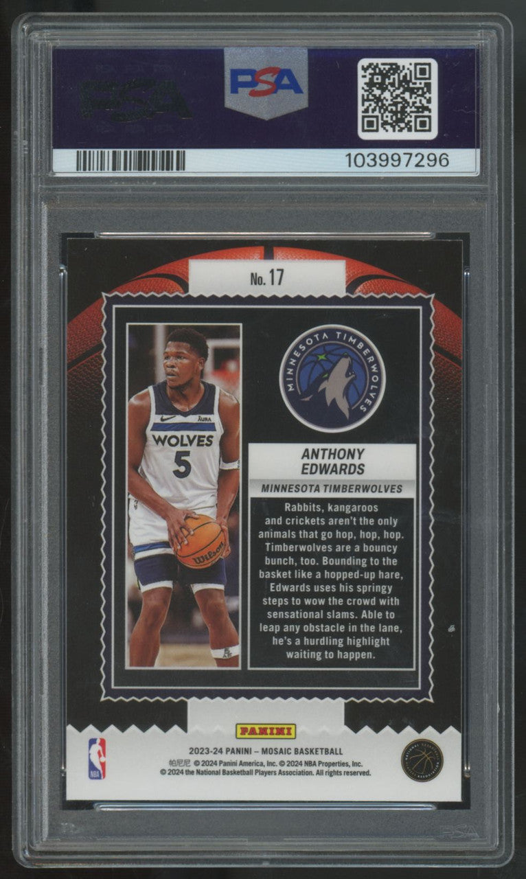 2023-24 Panini Mosaic Anthony Edwards Jam Masters #17 PSA 10