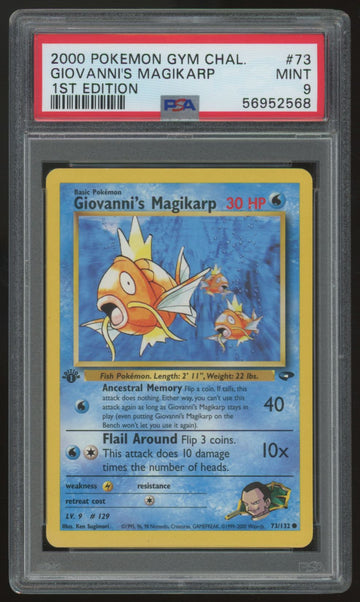 2000 Pokemon Giovanni's Magikarp Gym Challenge 1st Edition #73 PSA 9