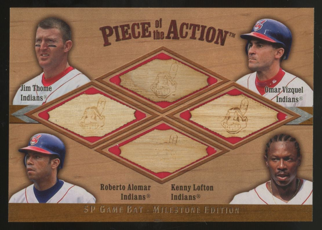 2001 Upper Deck Piece Of The Action Thome, Vizquel, Alomar, Lofton Bat Relic