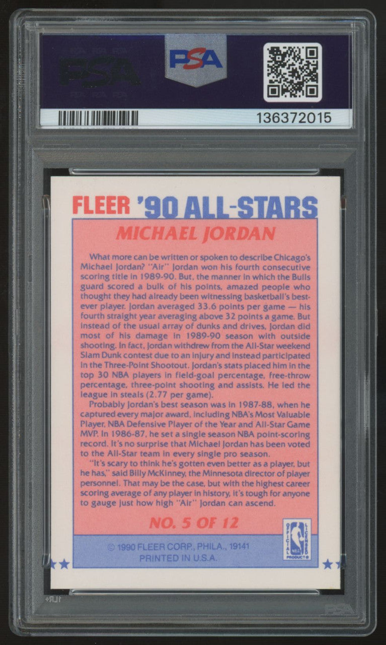 1990-91 Fleer All-Stars Michael Jordan #5 PSA 9 *015