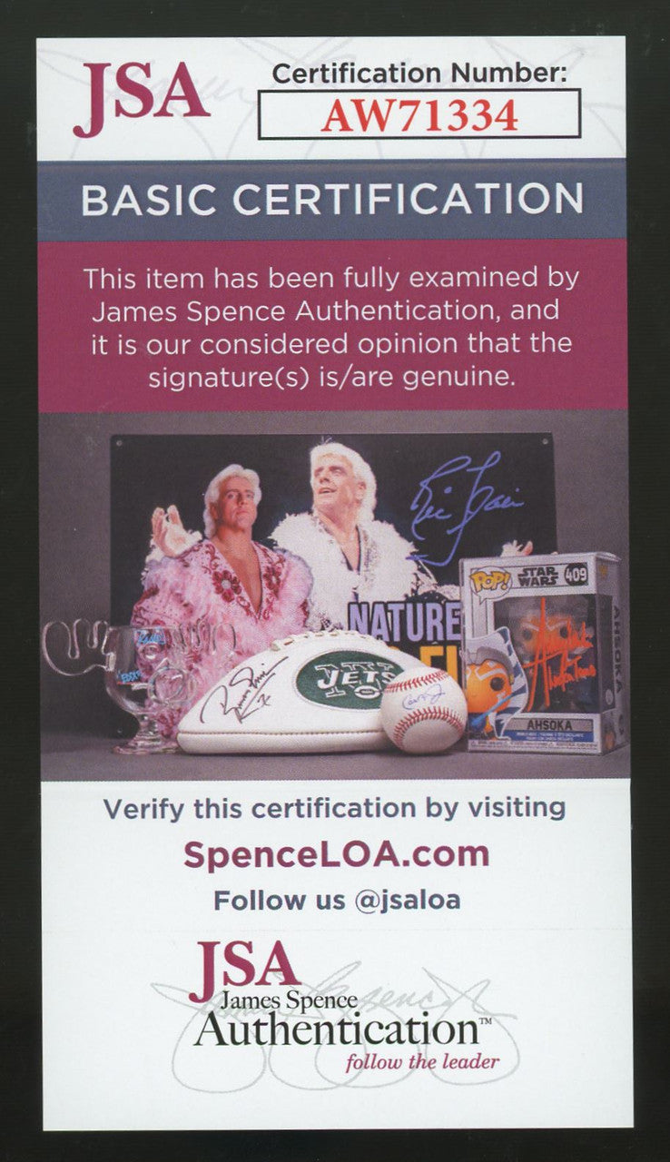 Ernie Banks Signed Autographed Index Card JSA