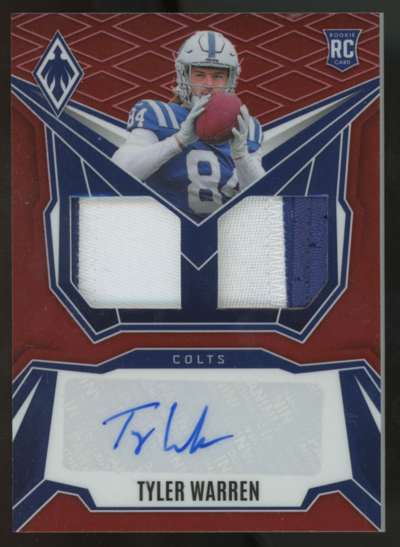 2025 Panini Phoenix Tyler Warren RC Dual Patch Auto RPA Red /99 #DRP-TWN