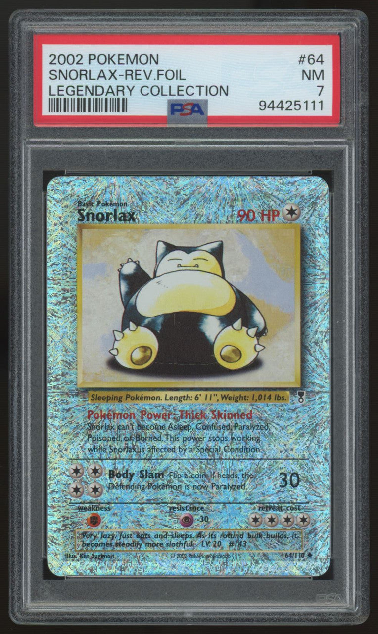 2002 Pokemon Snorlax Legendary Collection Reverse Holo #64 PSA 7