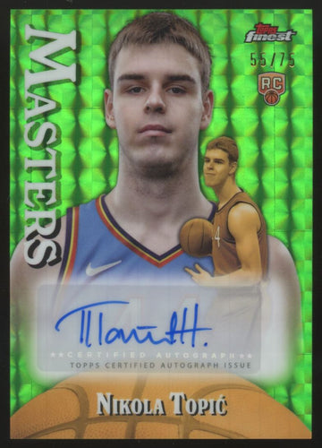 2024-25 Topps Finest Nikola Topic RC Auto Green Masters /75 #MA-NT
