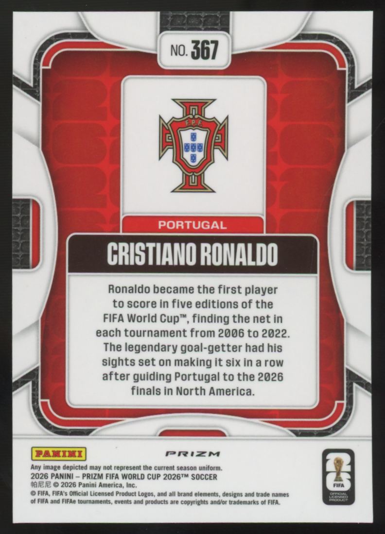 2026 Panini Prizm FIFA World Cup Cristiano Ronaldo Silver #367