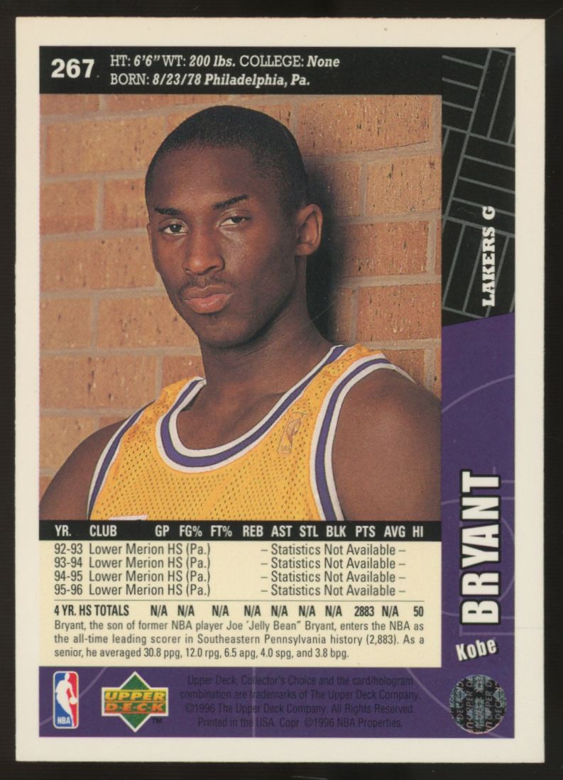 1996-97 Upper Deck Collector's Choice Kobe Bryant RC #267 "B"