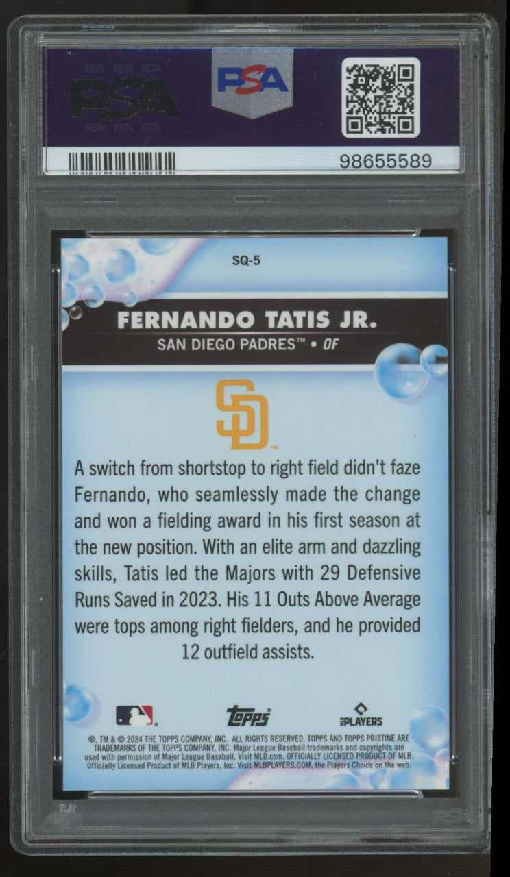 2024 Topps Pristine Fernando Tatis Jr Squeaky Clean Red Refractor /5 #SQ5 PSA 10
