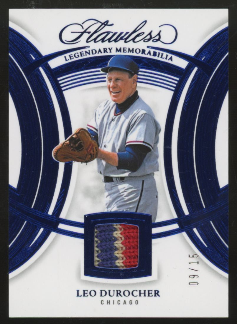 2025 Flawless Leo Durocher Legendary Memorabilia Sapphire Patch /15 #FLM-LD