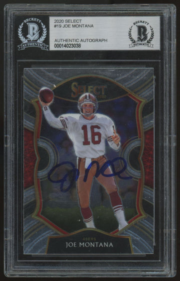 2020 Panini Select Joe Montana Concourse Signed Auto BGS Authentic #19