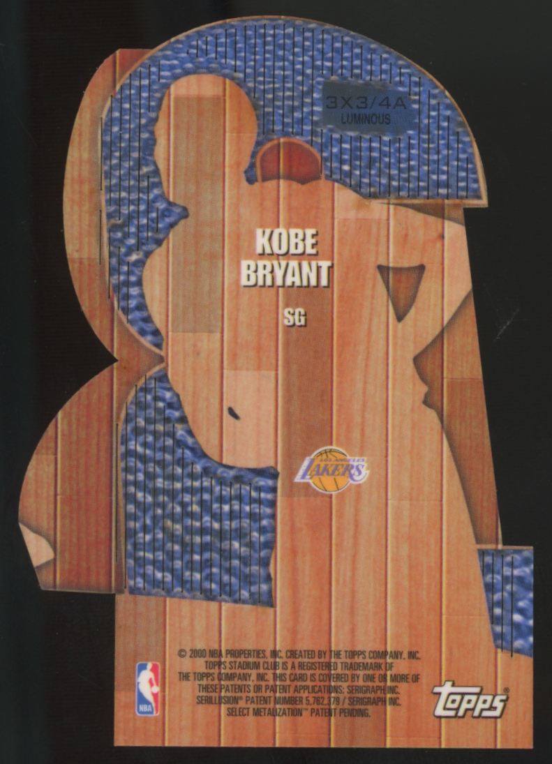 1999-00 Topps Stadium Club 3x3 Kobe Bryant Luminous #4A