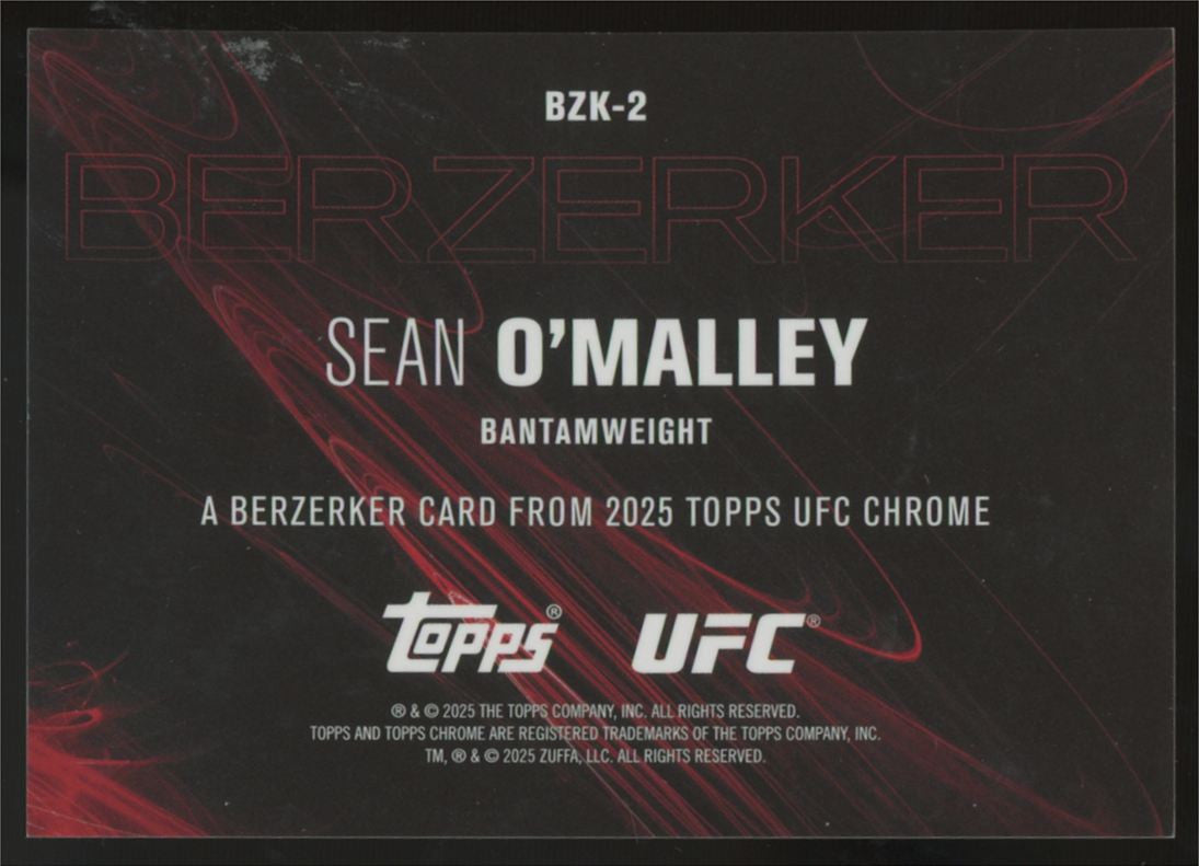 2025 Topps Chrome UFC Sean O'Malley Berzerker SSP #BZK-2