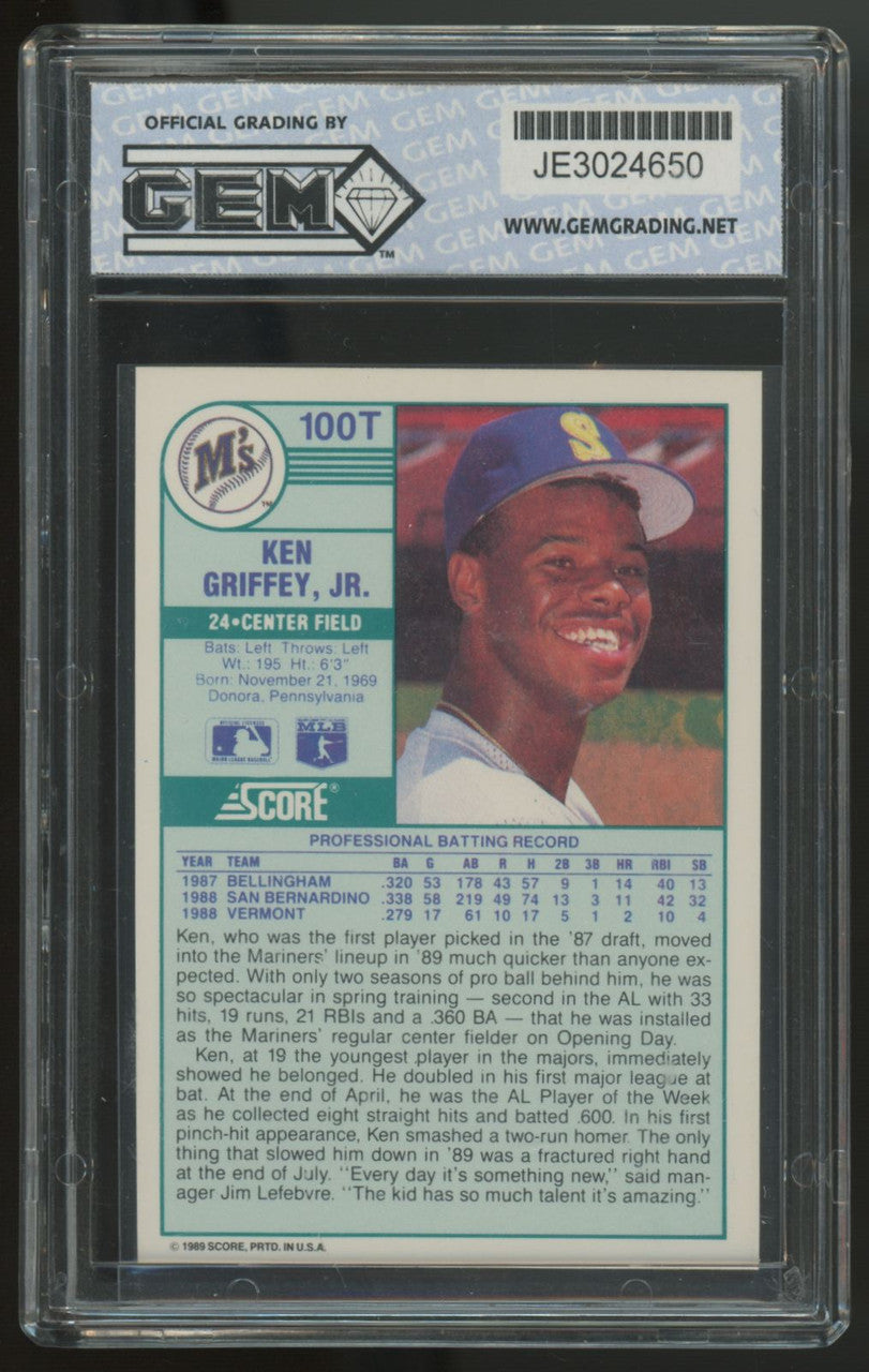 1989 Score Traded Ken Griffey Jr. RC #100T GEM 10