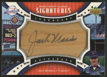 2007 Upper Deck Sweet Spot Jack Morris Auto /75 #SPS-MO
