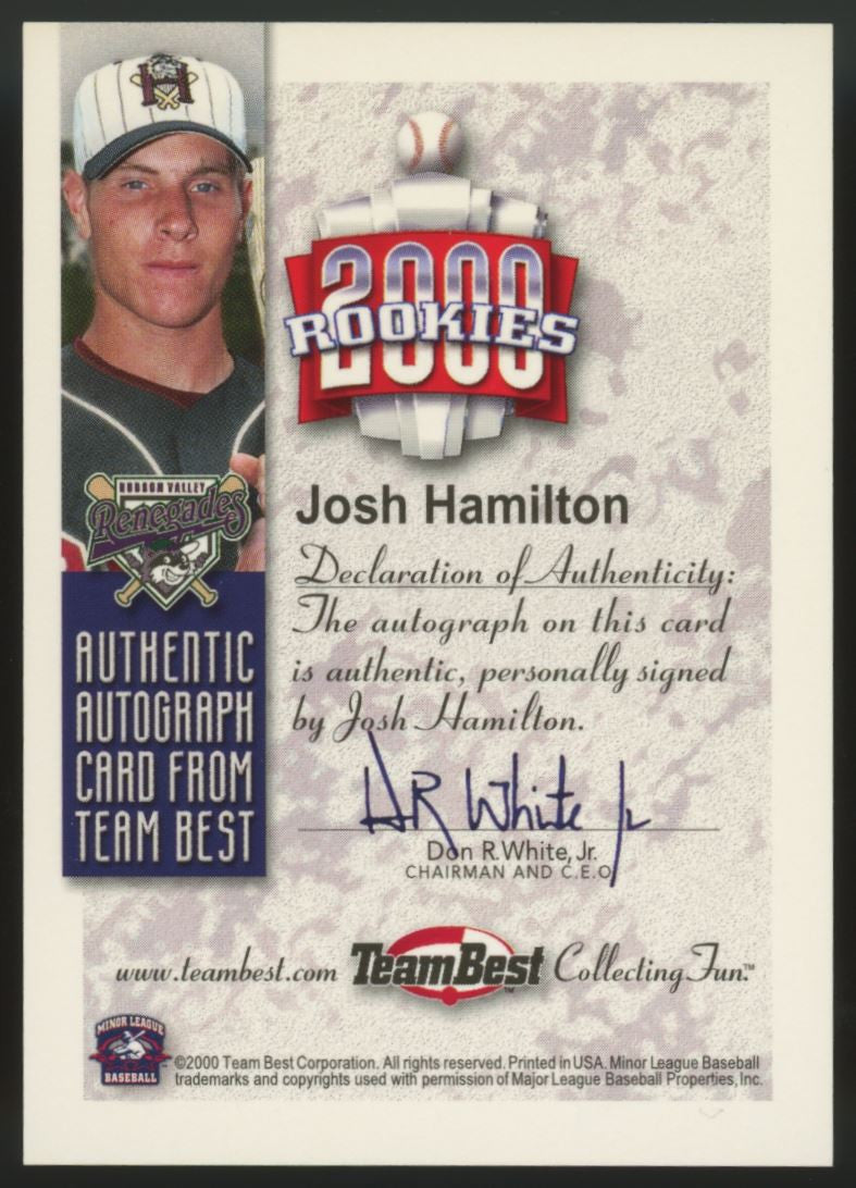 2000 Team Best Rookies Josh Hamilton RC Auto
