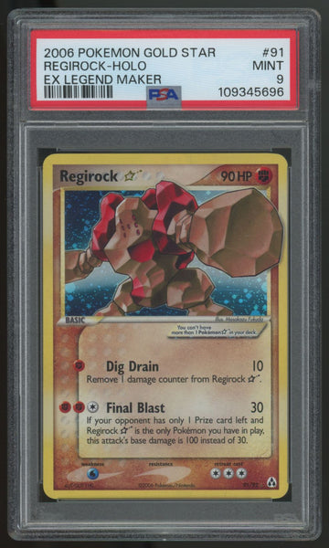 2006 Pokemon Regirock Gold Star EX Legend Maker Holo #91 PSA 9