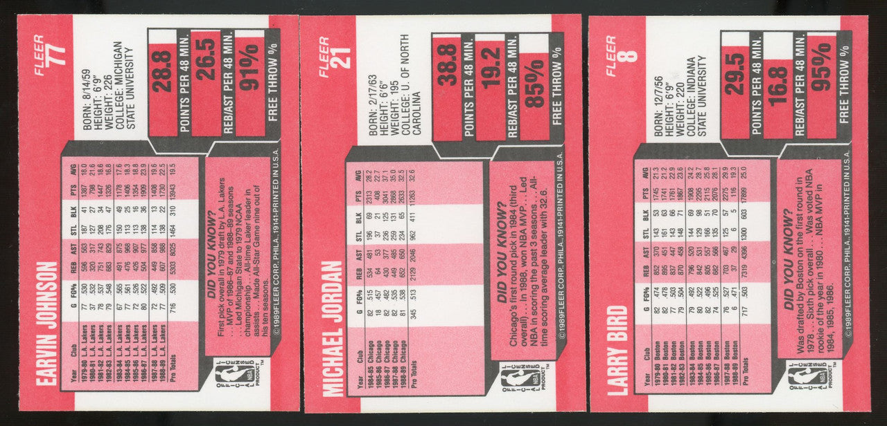 1989-90 Fleer Basketball Complete Set (168) + Stickers (11) NM+
