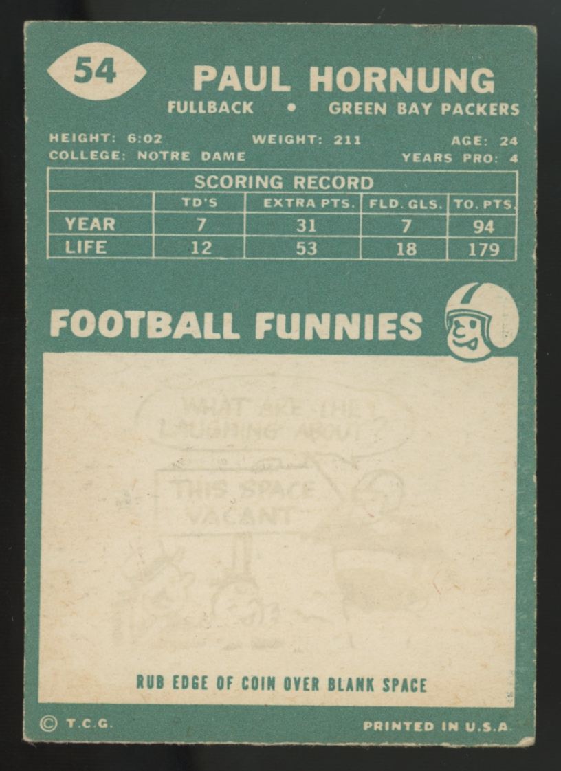 1960 Topps Paul Hornung #54 EX