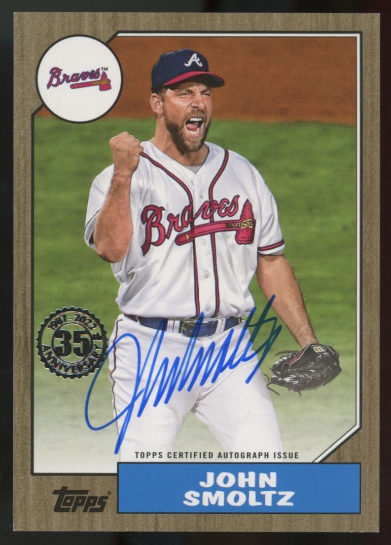 2022 Topps Series Two John Smoltz 1987 Topps Baseball Auto /50 #87BA-JSM