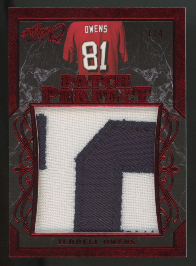 2017 Leaf Q Terrell Owens Patch Perfect Red Spectrum Jumbo Patch /7 #PP-37