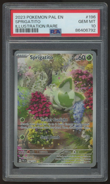 2023 Pokemon Sprigatito Paldea Evolved Illustration Rare #196 PSA 10
