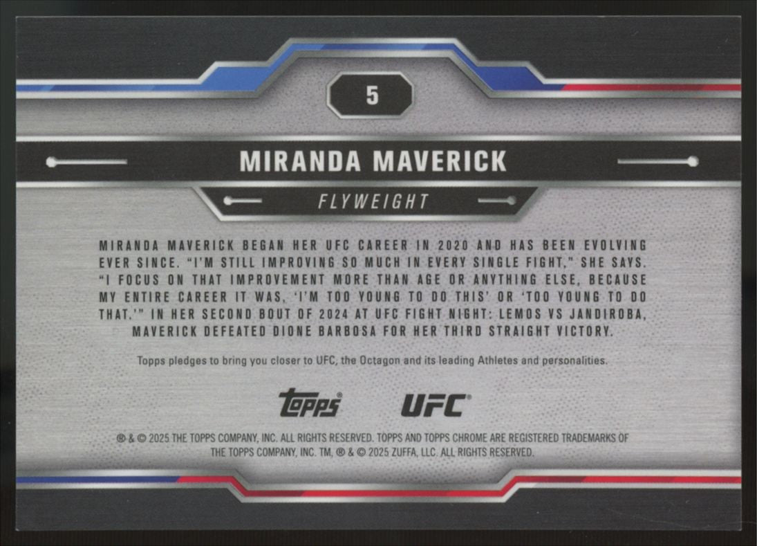 2025 Topps Chrome UFC Miranda Maverick Black Refractor /10 #5