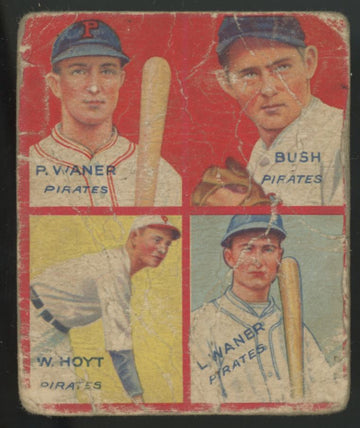 1935 Goudey 4-In-1 Paul Waner /Guy Bush /Waite Hoyt /Lloyd Waner #3C Poor