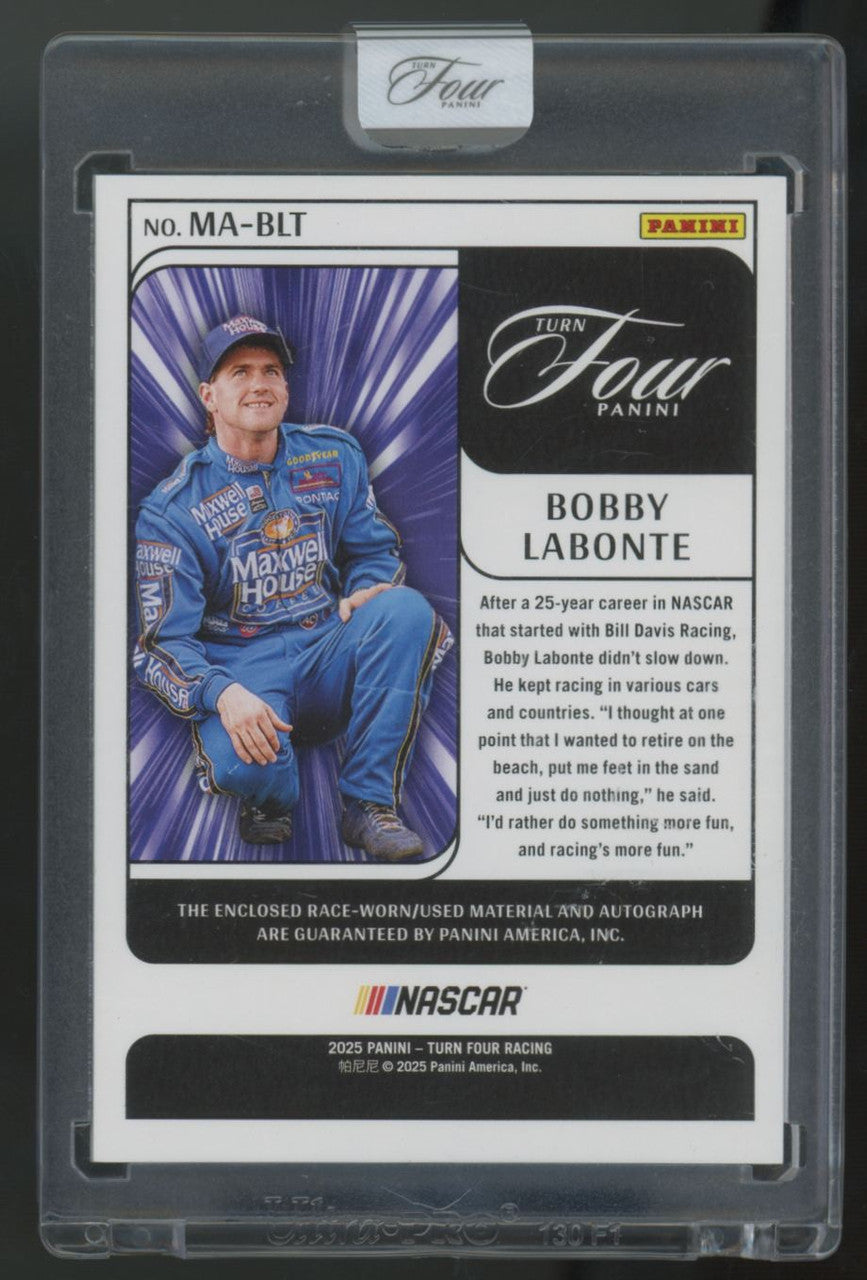 2025 Panini Turn Four Bobby Labonte Holo Silver Patch Auto /75 #MA-BLT