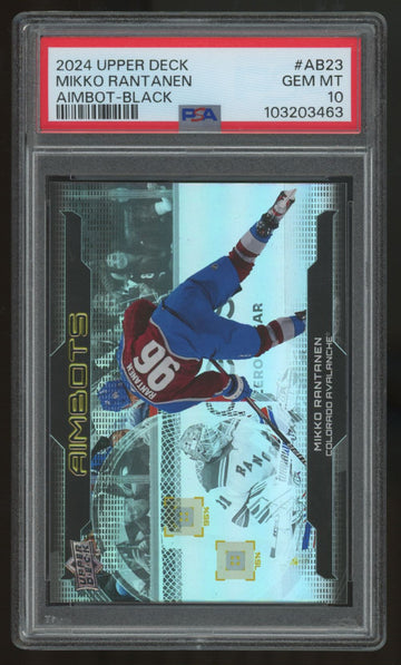 2024-25 Upper Deck Series One Mikko Rantanen Aimbot Black #AB-23 PSA 10