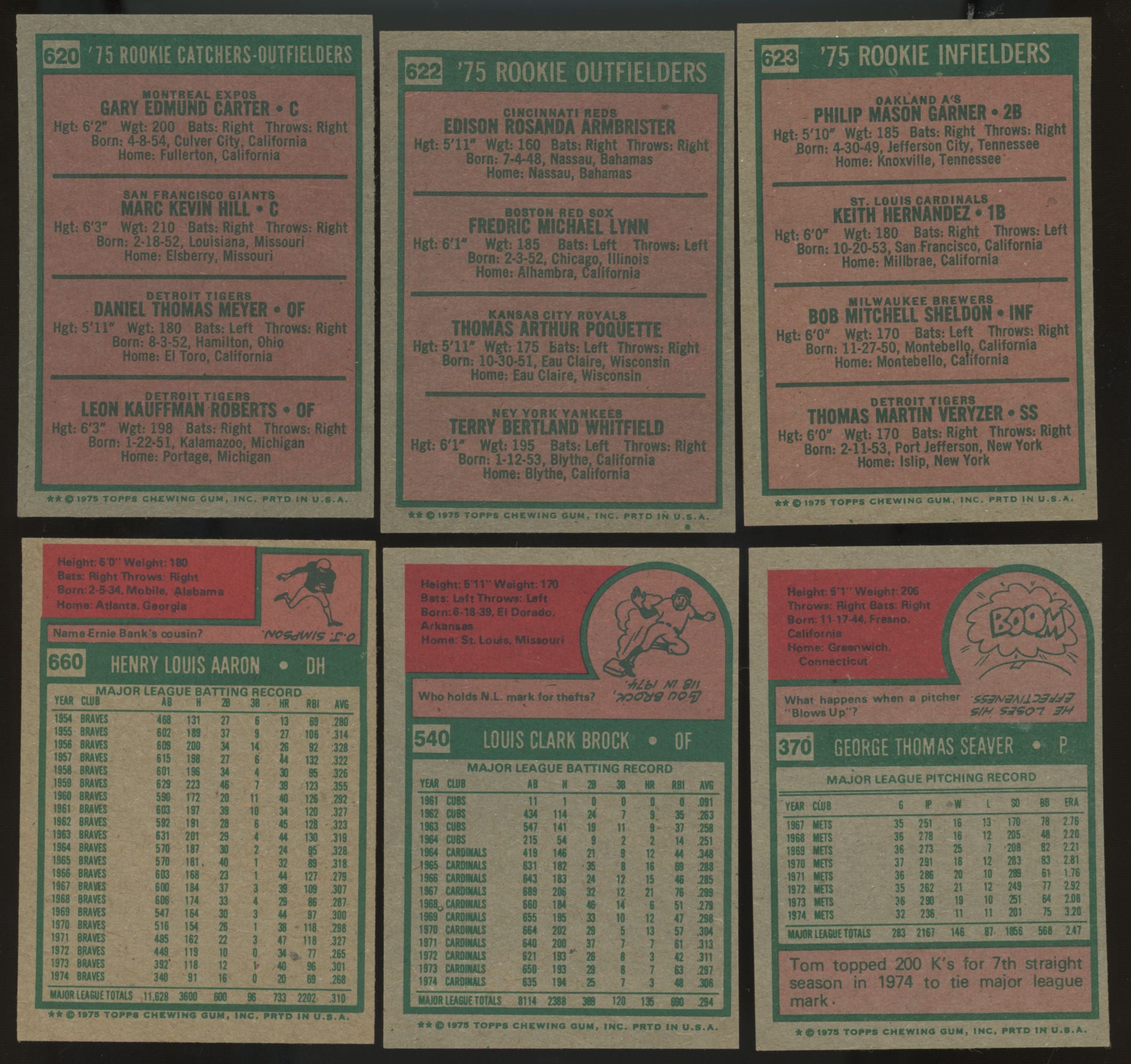 1975 Topps Baseball Complete Set (660/660) EX/MT-NM (Aaron Creased)
