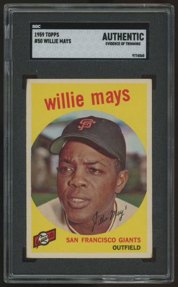1959 Topps Willie Mays #50 SGC Authentic (Trimmed)