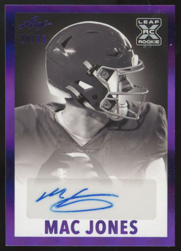 2021 Leaf Mac Jones RC Purple 1960 Auto /30 #BW-MJ1