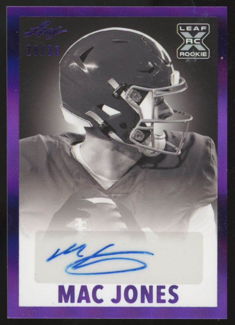 2021 Leaf Mac Jones RC Purple 1960 Auto /30 #BW-MJ1