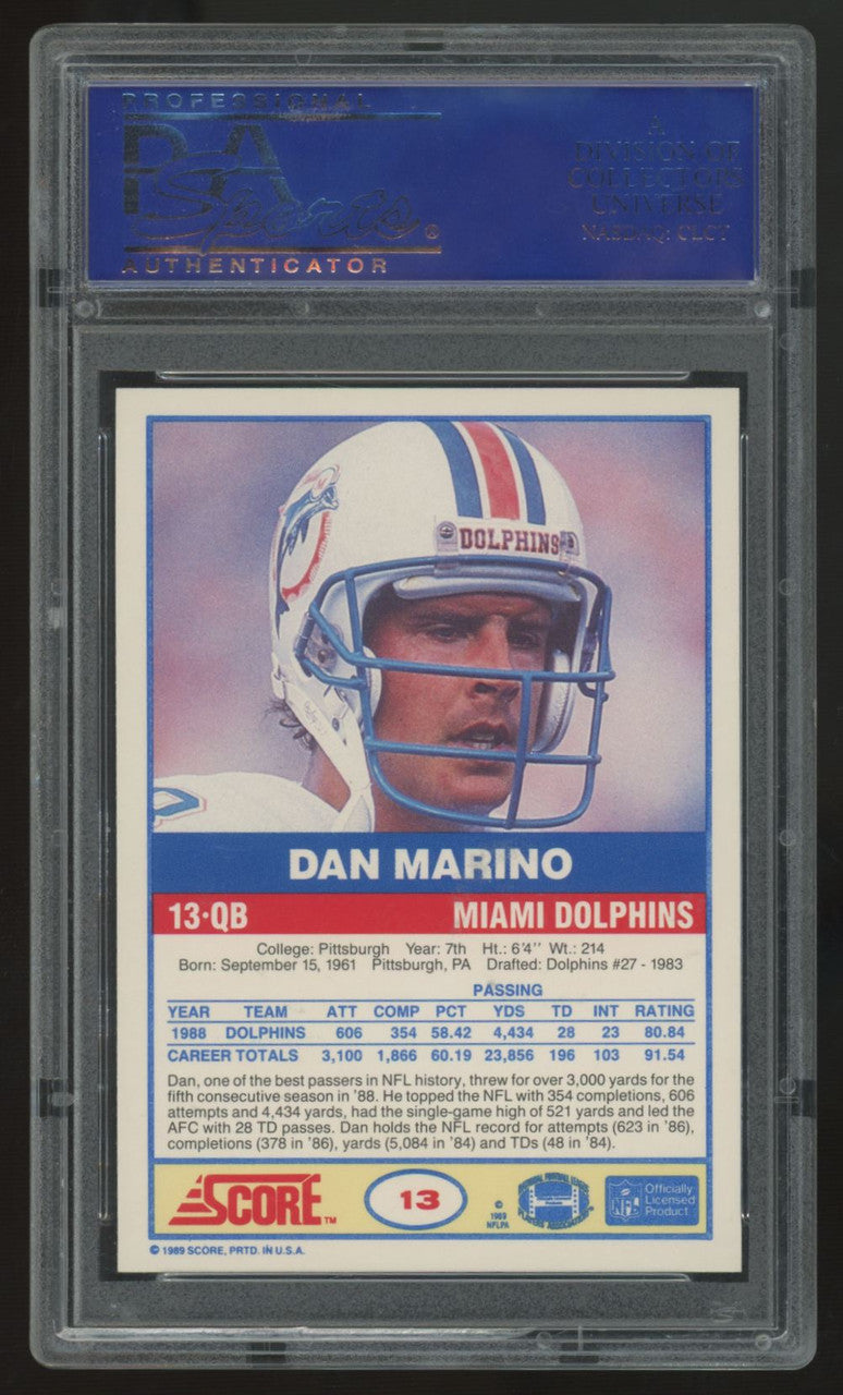 1989 Score Dan Marino #13 PSA 9
