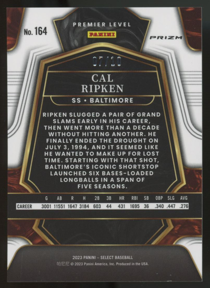 2023 Select Cal Ripken Jr. Premier Pink Prizm /10 #164
