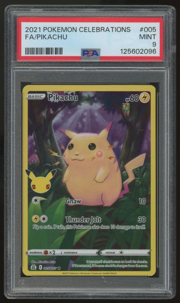 2021 Pokemon Pikachu Celebrations Full Art #005 PSA 9 (E)