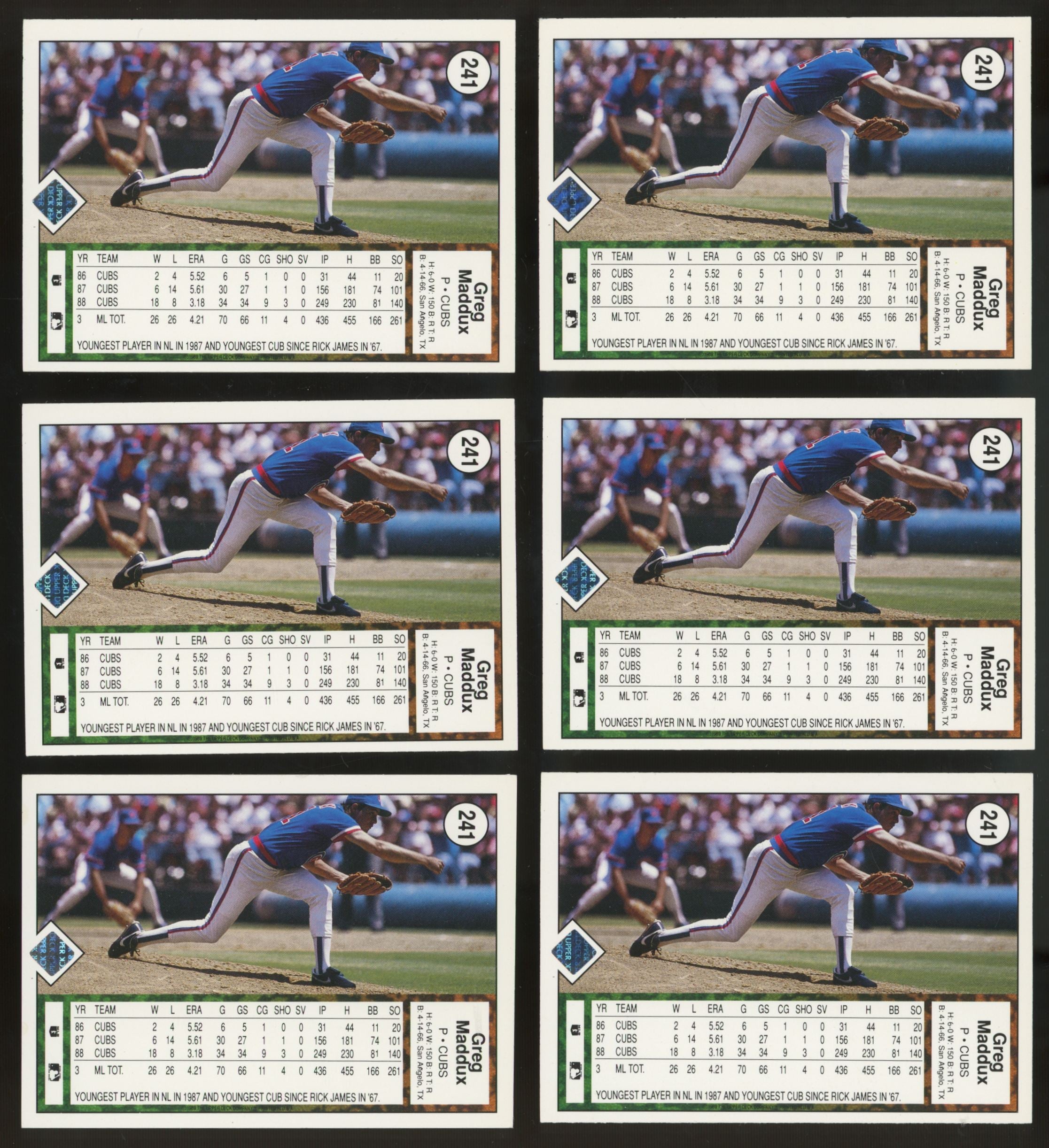 1989 Upper Deck Greg Maddux #241 (Lot of 50)