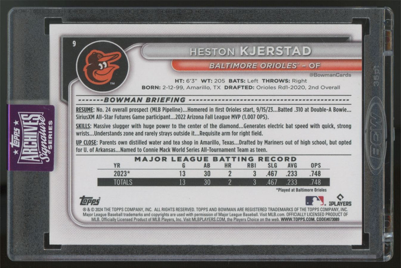 2025 Topps Archives Signature Series APE Heston Kjerstad RC Auto /40 #9
