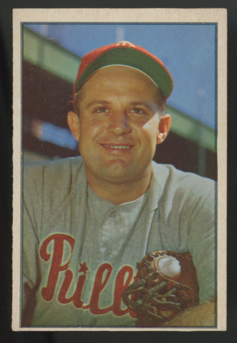 1953 Bowman Color Forrest "Smoky" Burgess #28 VG/EX