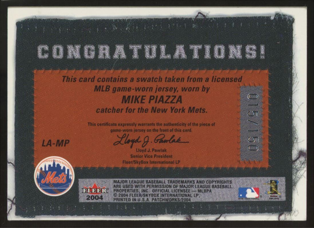 2004 Fleer Patchworks Mike Piazza Licensed Apparel Patch /150 #LA-MP