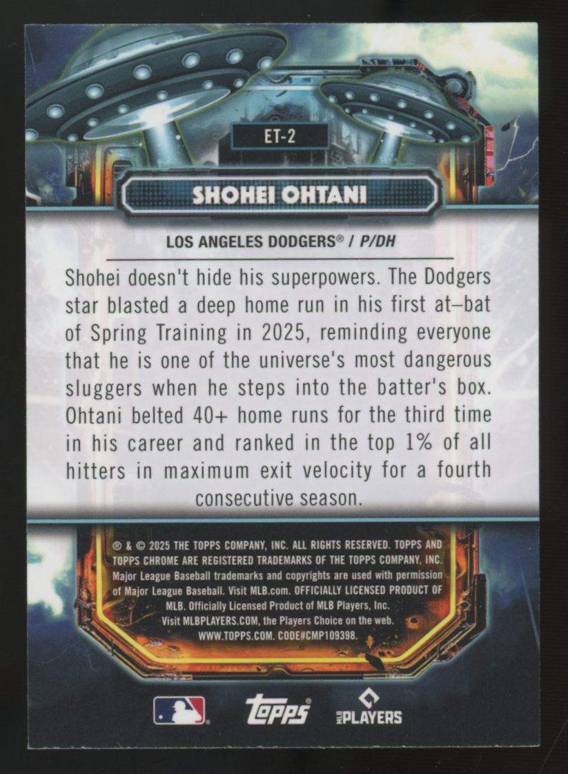 2025 Topps Chrome Cosmic Shohei Ohtani Extraterrestrial Talent #ET-2