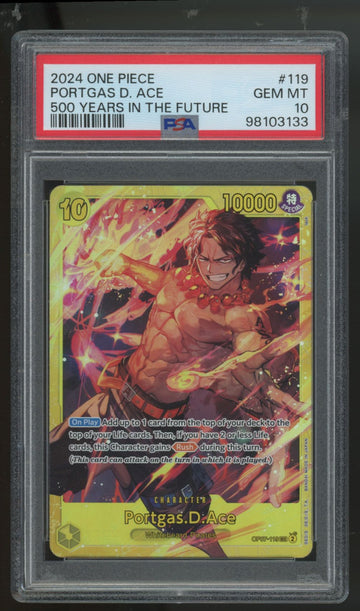 2024 One Piece Portgas D. Ace 500 Years in the Future Secret #119 PSA 10