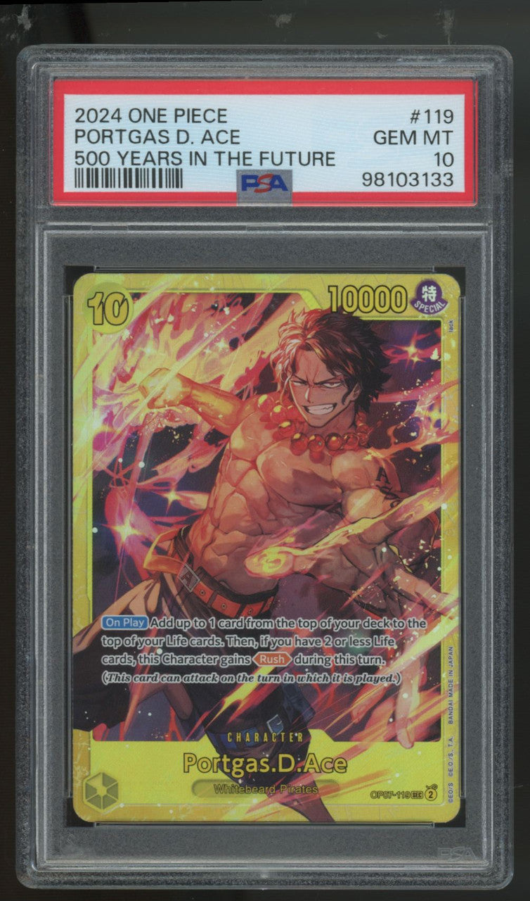 2024 One Piece Portgas D. Ace 500 Years in the Future Secret #119 PSA 10