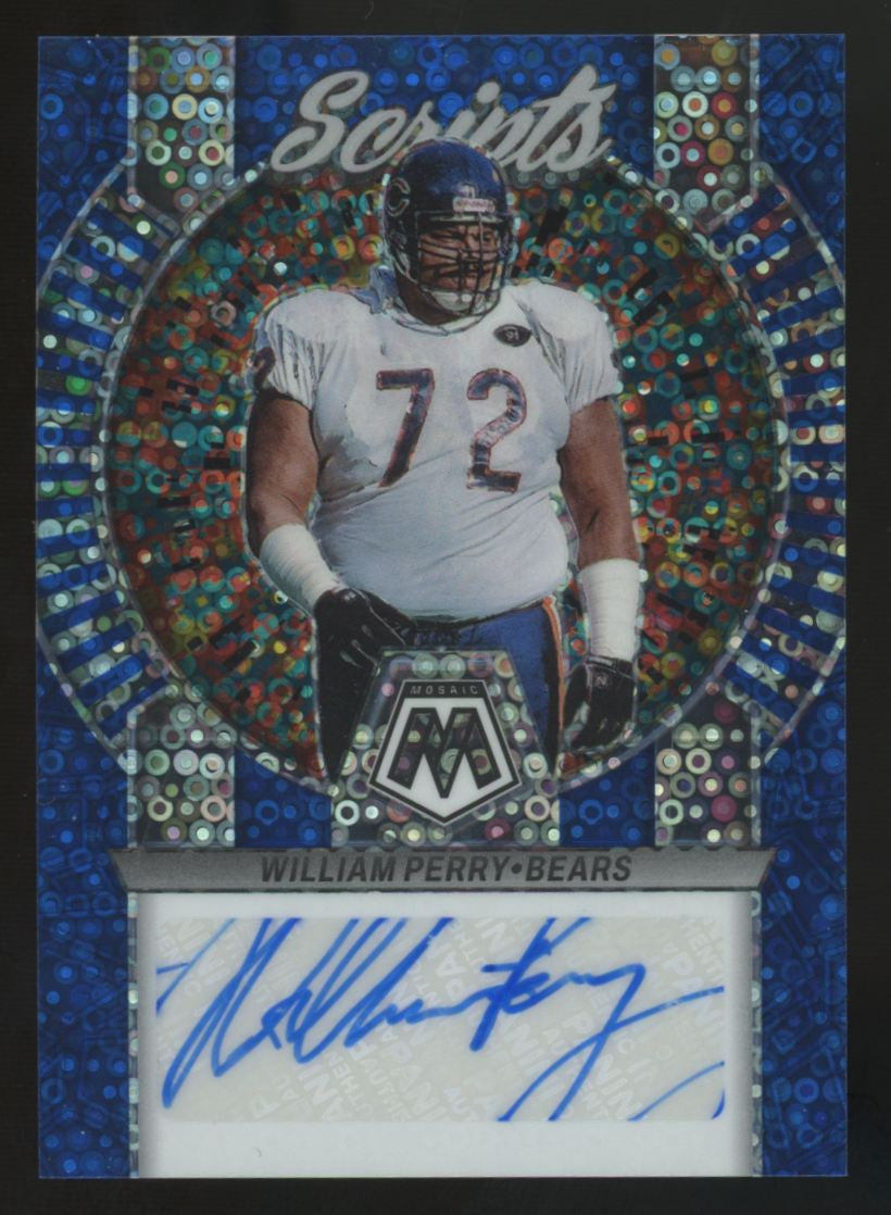 2023 Panini Mosaic William Perry Blue No Huddle Scripts Auto #S9
