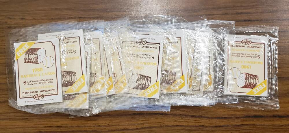1980 Topps Baseball Sealed Pack Lot of 15 Hunts Bread 3-Card Packs