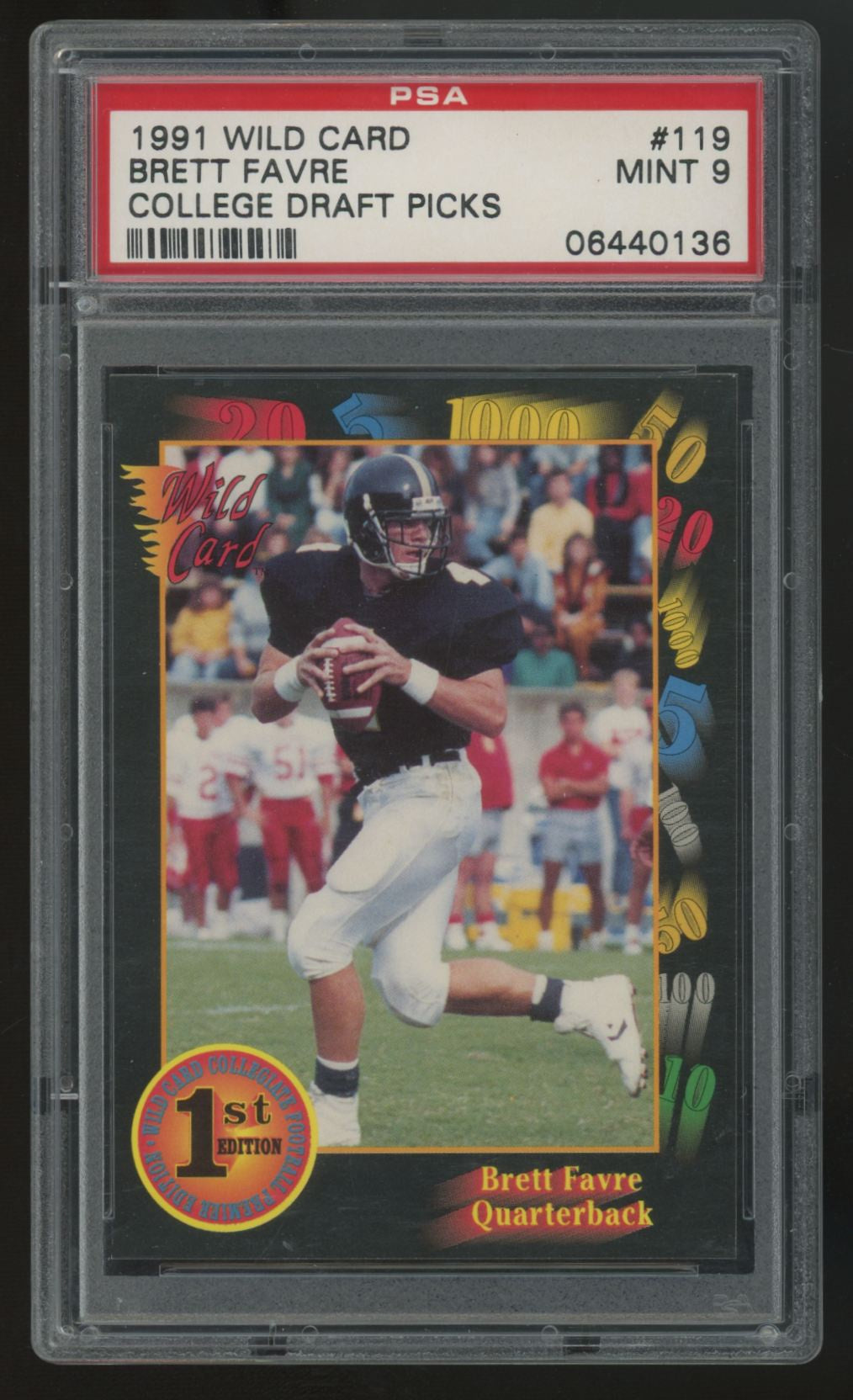 1991 Wild Card Brett Favre RC 1st Edition Draft Pick #119 PSA 9